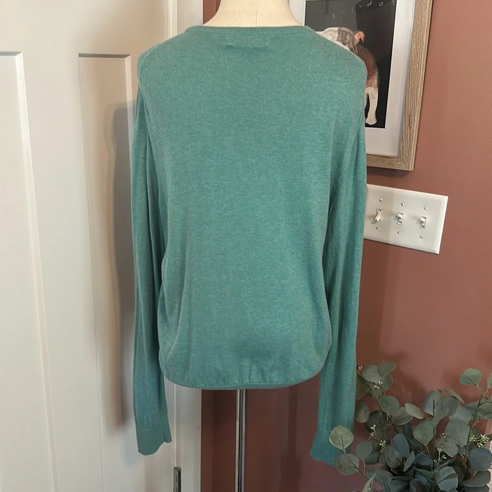 Polo Ralph Lauren Men’s turquoise cotton cashmere crewneck L long sleeve sweater - Picture 8 of 13